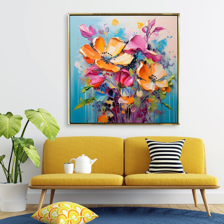 Enchanting Floral Wall Art For Living Room Wall Decoration