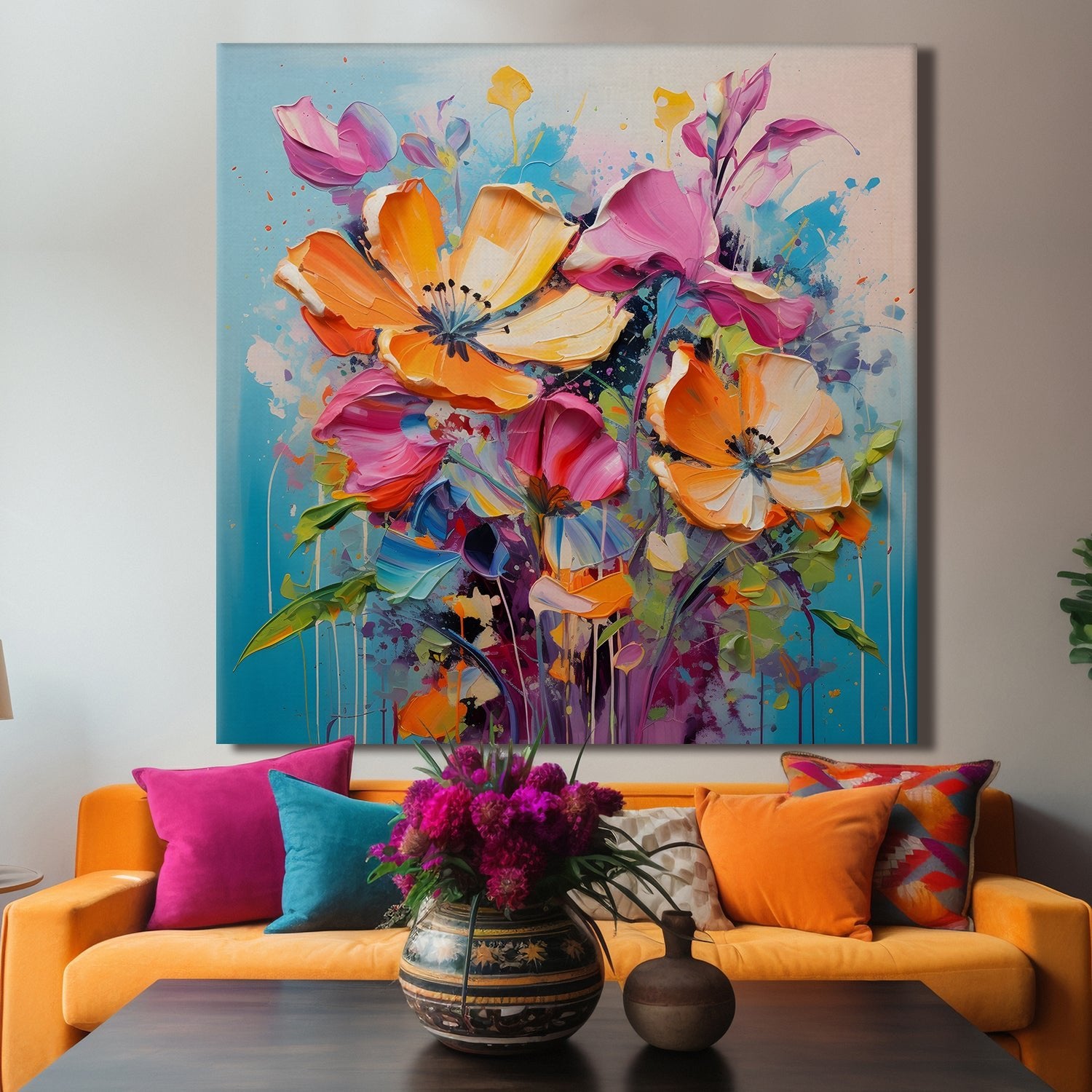 Flower painting,Original painting,Color oil painting,Home decor,Modern art,Abstract 2024 art,Bedroom decor,Flower Art,Floral Painting,Decor Art