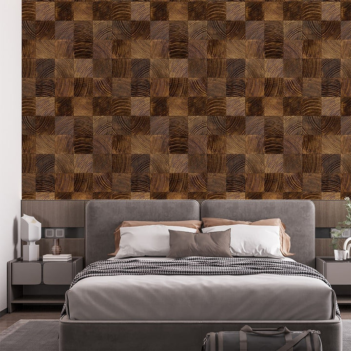 End grain Wood texture Luxury Wood Wallpaper for Living Room Wall Decoration