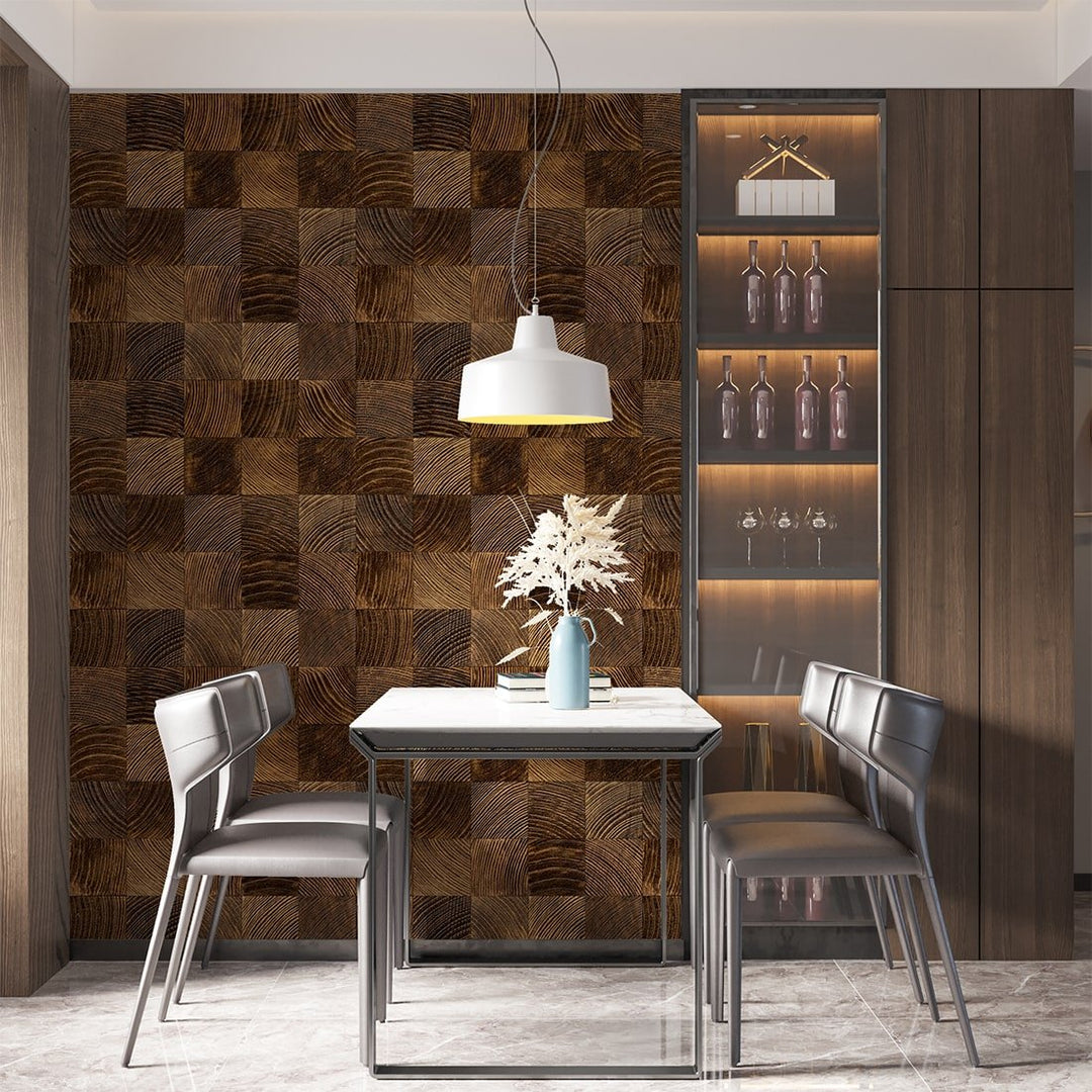 End grain Wood texture Luxury Wood Wallpaper for Living Room Wall Decoration