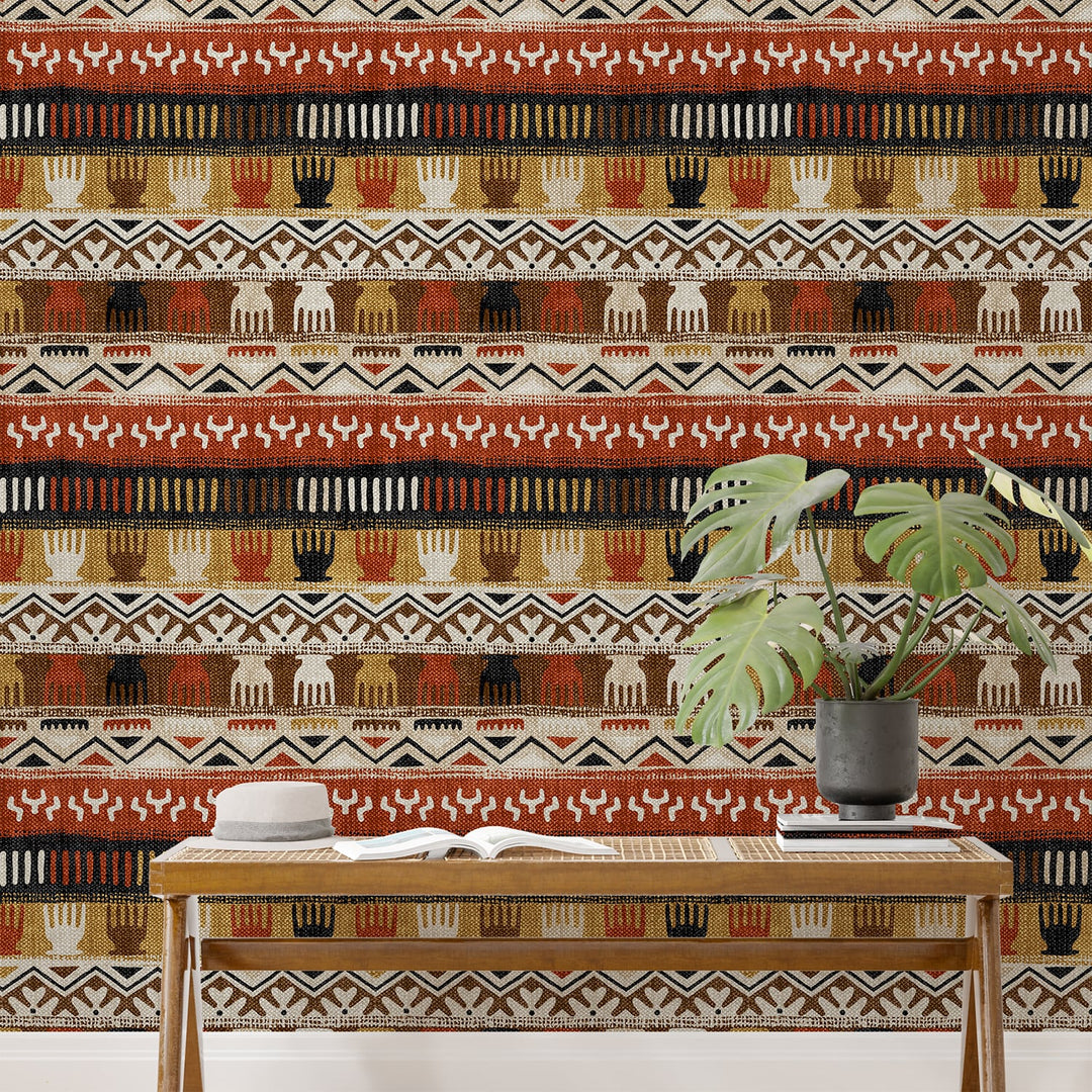 Ethnic Multicolor Boho Wallpaper for home and office Decoration.