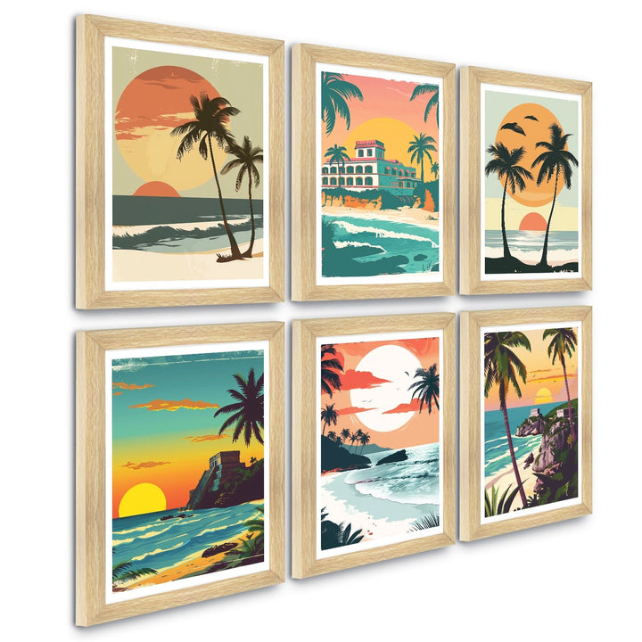 European Cafe & Travel Art Framed Poster Sets (ARTFM023)