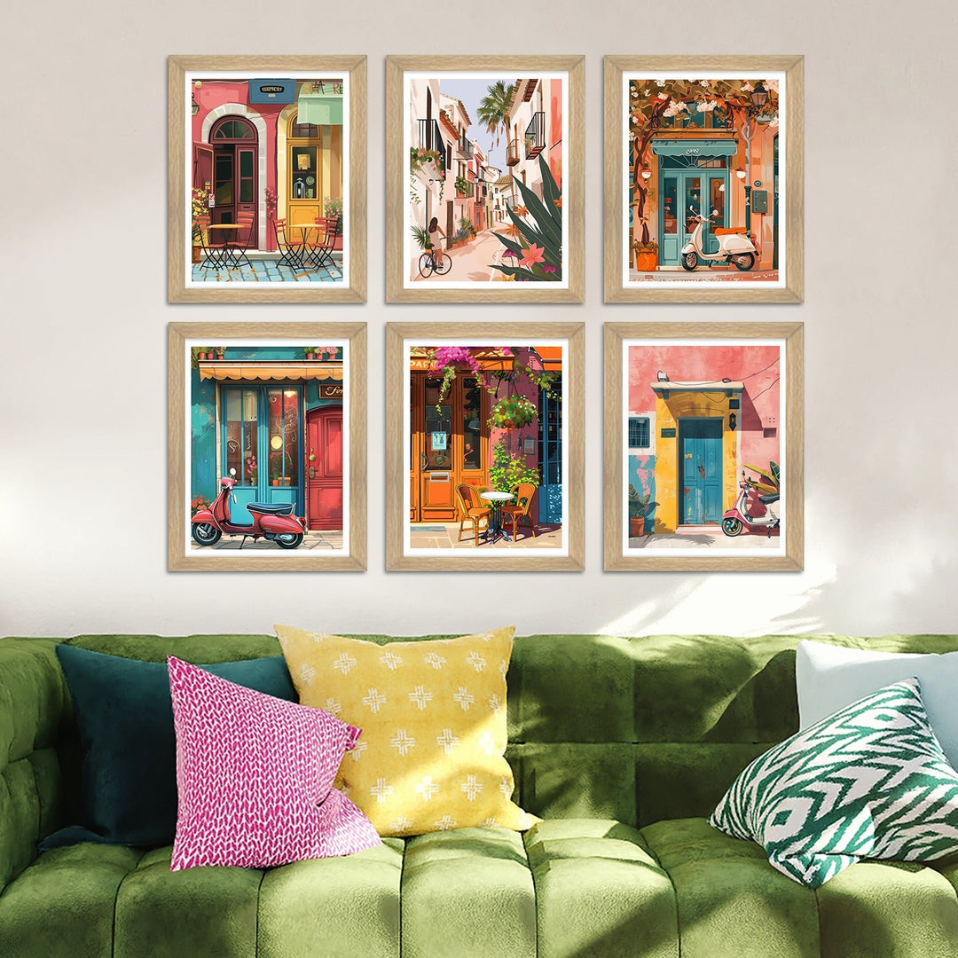 European Cafe & Travel Art Framed Poster Sets (ARTFM025)