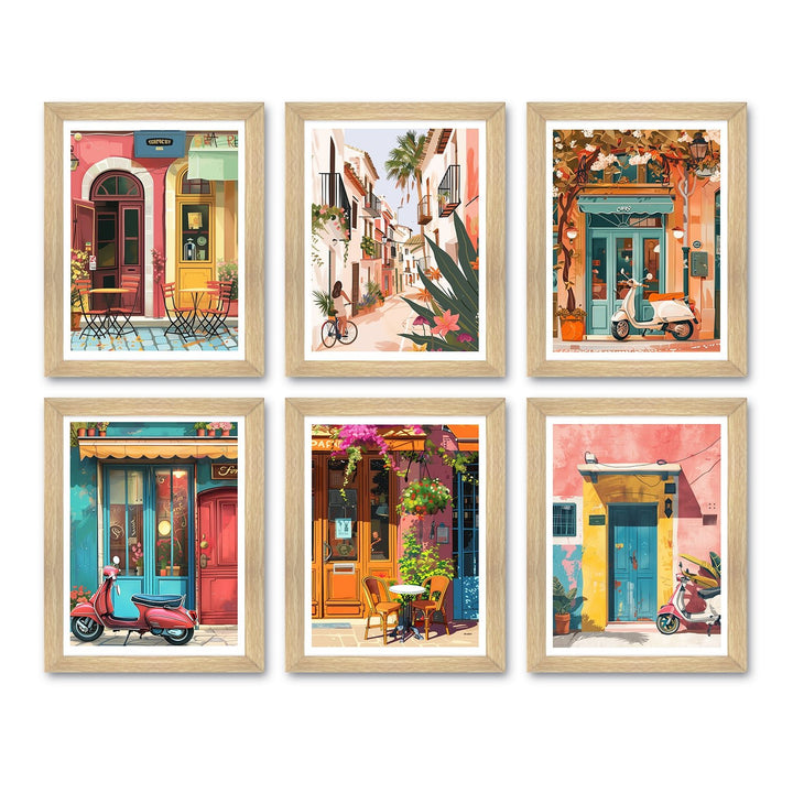 European Cafe & Travel Art Framed Poster Sets (ARTFM025)