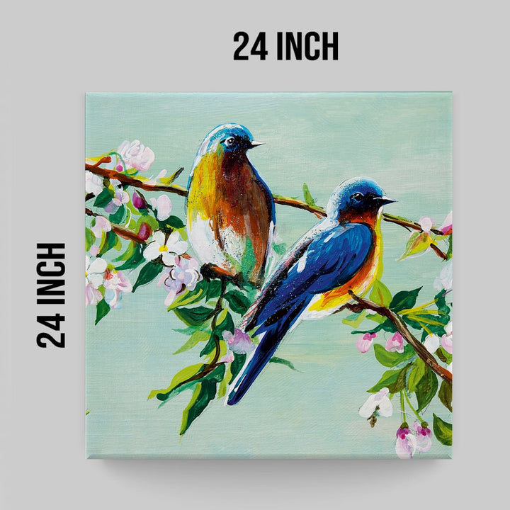 Exquisite Birds Canvas Painting for Nature Enthusiasts(24inch x 24inch)