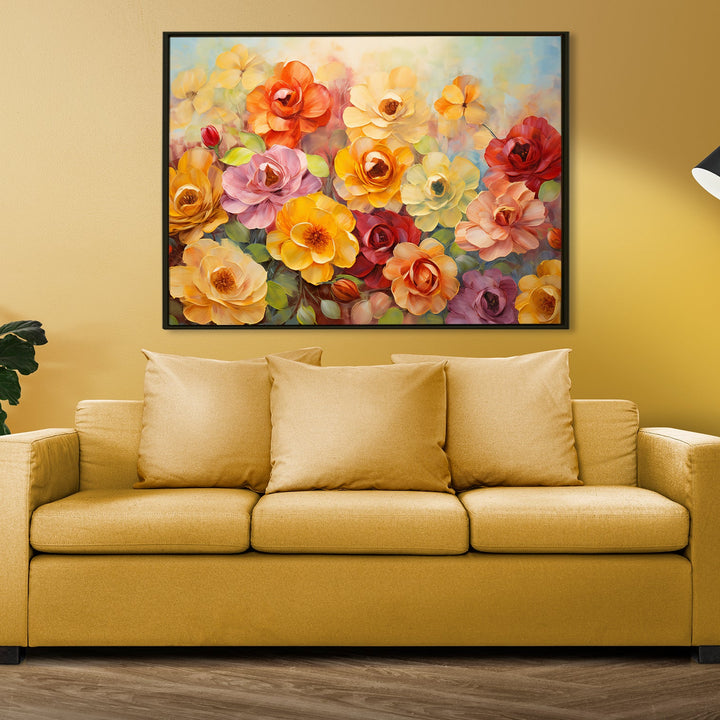 Floral Wall Art Canvas Painting For Hotels and Restaurants Wall Decoration