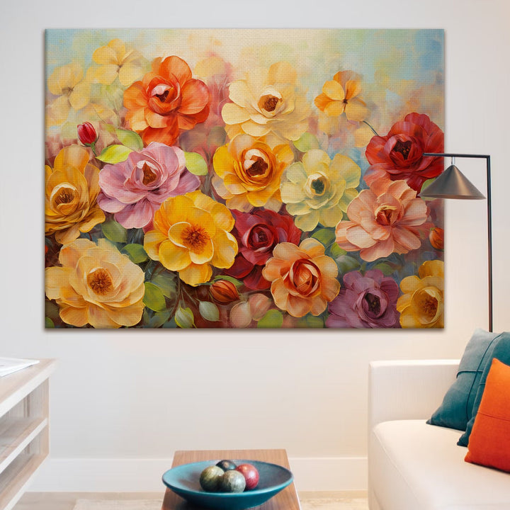 Floral Wall Art Canvas Painting For Hotels and Restaurants Wall Decoration