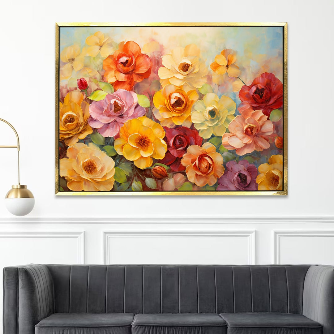 Floral Wall Art Canvas Painting For Hotels and Restaurants Wall Decoration