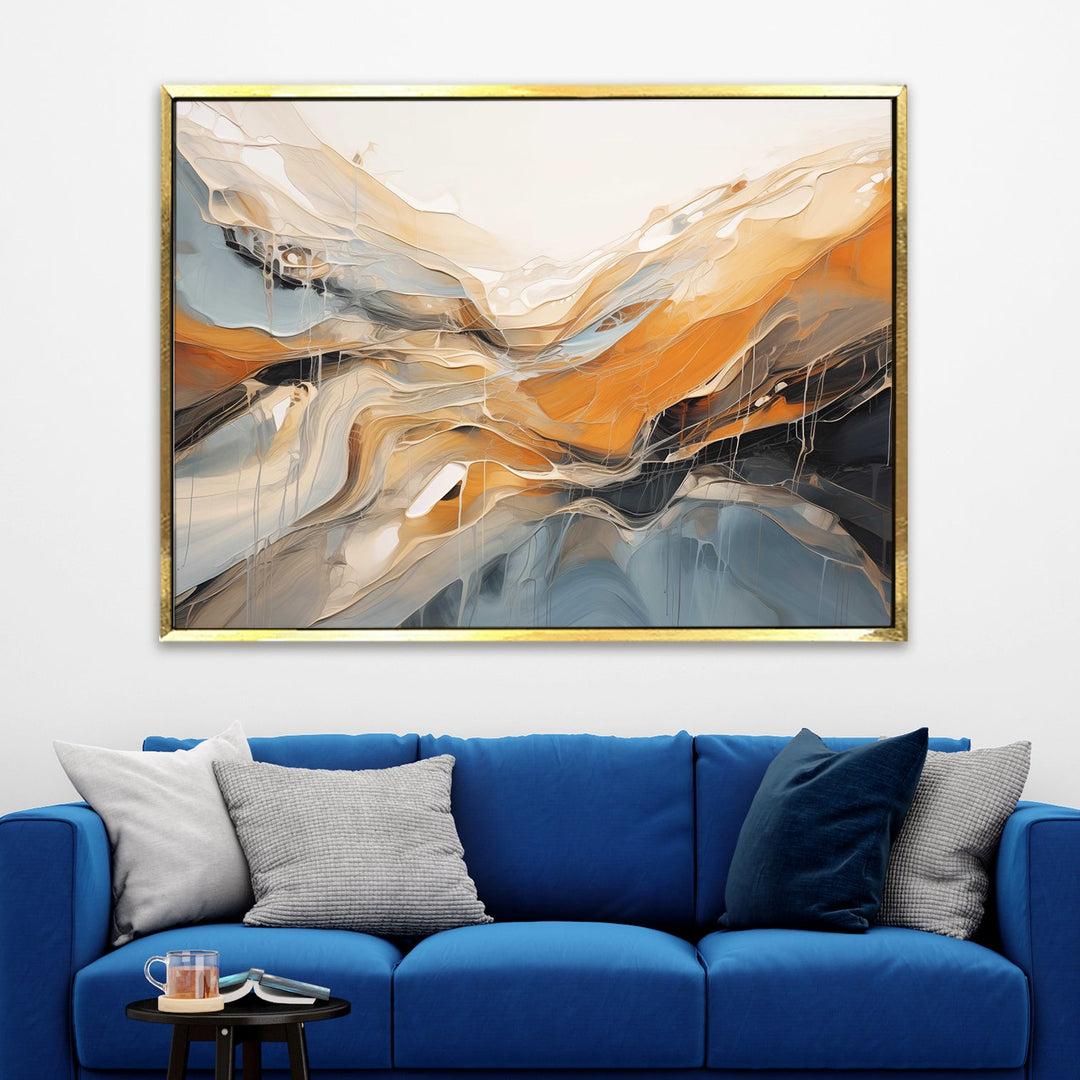 Framed Abstract Oil Pastel Style Wall Art Painting For Home and Hotels Wall Decoration