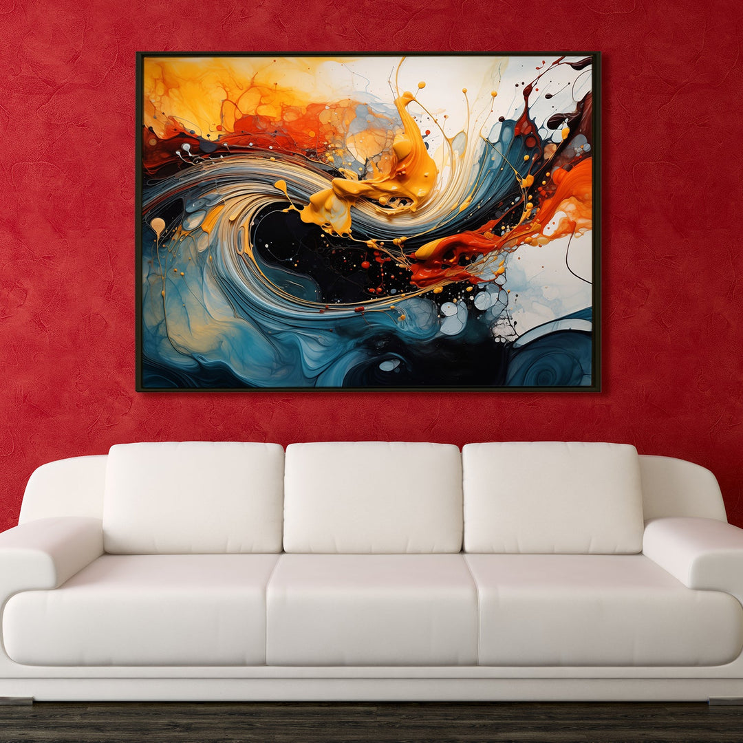 Framed Abstract Oil Pastel Style Wall Art Painting For Home and Hotels Wall Decoration