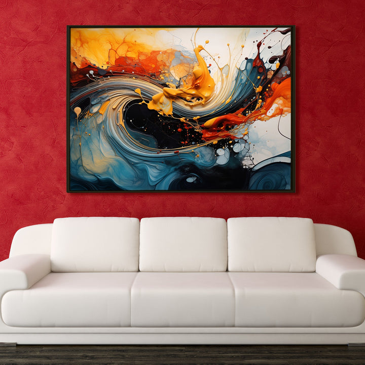 Framed Abstract Oil Pastel Style Wall Art Painting For Home and Hotels Wall Decoration