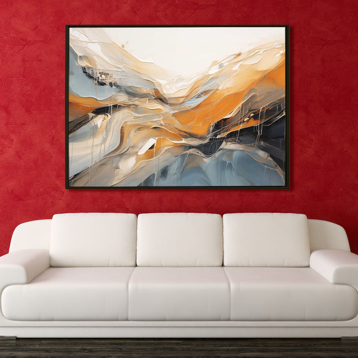 Framed Abstract Oil Pastel Style Wall Art Painting For Home and Hotels Wall Decoration