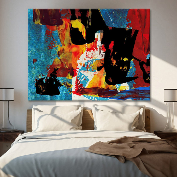 Framed Abstract Oil Pastel Style Wall Art Painting For Home and Hotels Wall Decoration (ABWA02)