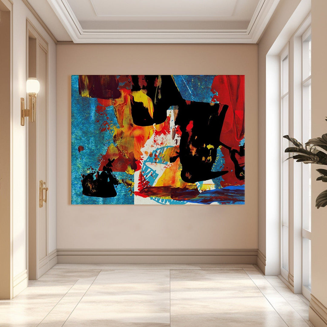 Framed Abstract Oil Pastel Style Wall Art Painting For Home and Hotels Wall Decoration (ABWA02)