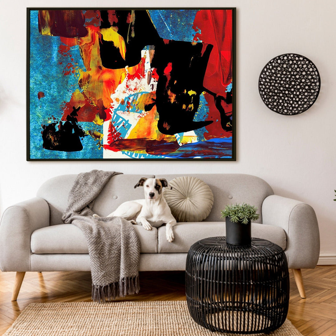 Framed Abstract Oil Pastel Style Wall Art Painting For Home and Hotels Wall Decoration (ABWA02)