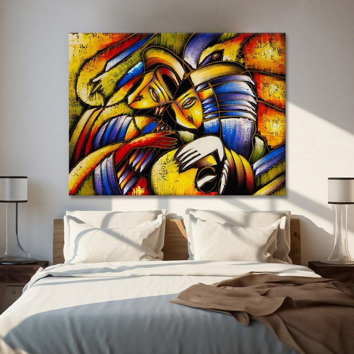 Framed Abstract Oil Pastel Style Wall Art Painting For Home and Hotels Wall Decoration (ABWA04)