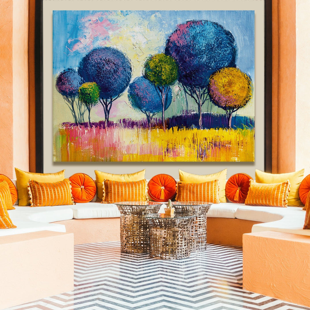 Framed Abstract Oil Pastel Style Wall Art Painting For Home and Hotels Wall Decoration (ABWA07)