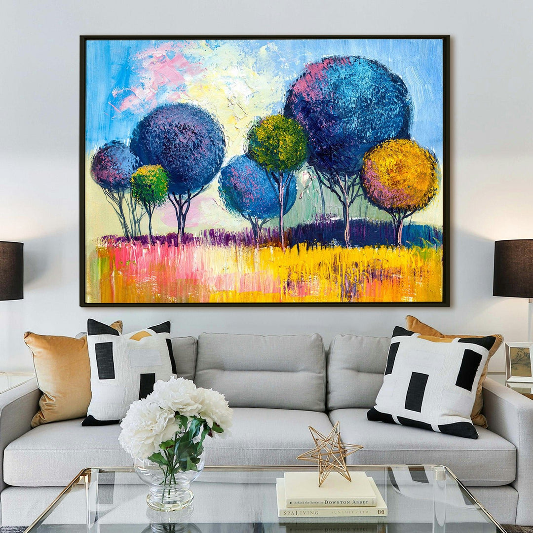 Framed Abstract Oil Pastel Style Wall Art Painting For Home and Hotels Wall Decoration (ABWA07)