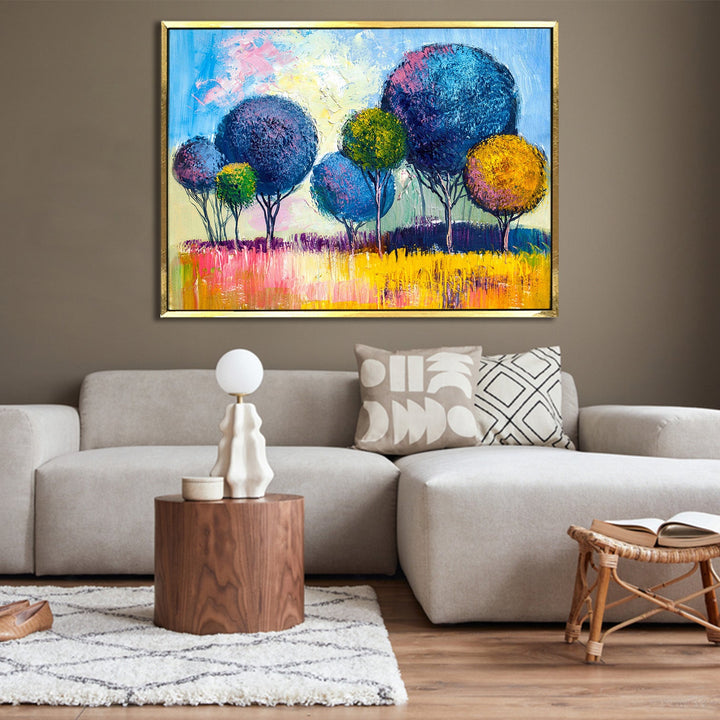 Framed Abstract Oil Pastel Style Wall Art Painting For Home and Hotels Wall Decoration (ABWA07)