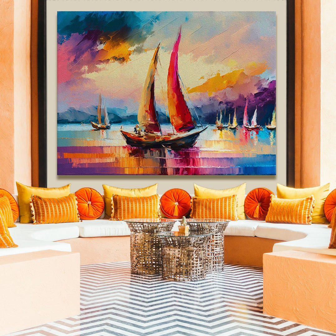 Framed Abstract Oil Pastel Style Wall Art Painting For Home and Hotels Wall Decoration (ABWA11)