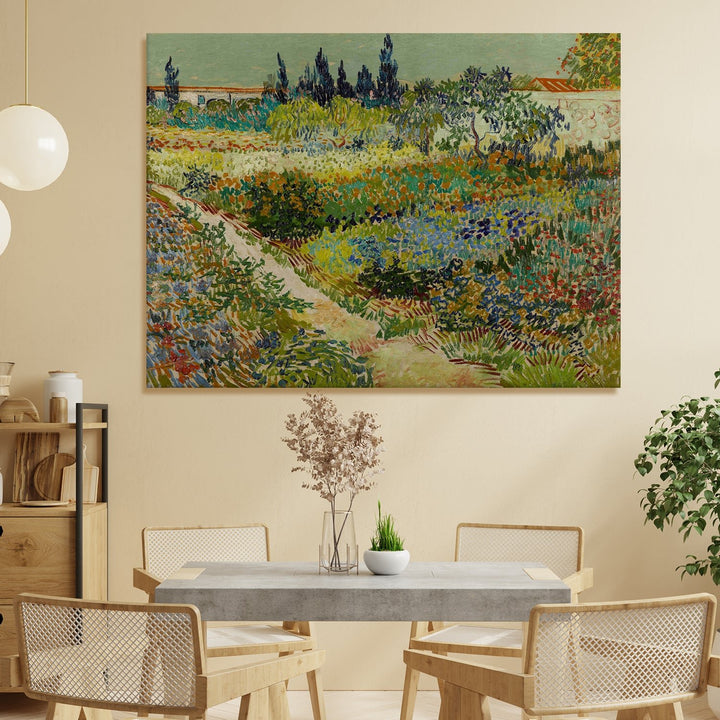 Garden At Arles By Vincent Van Gogh Art Reproduction Canvas Print Large Size Paintings Luxurious Wall Art For Home Office Décor. (VAWA018).