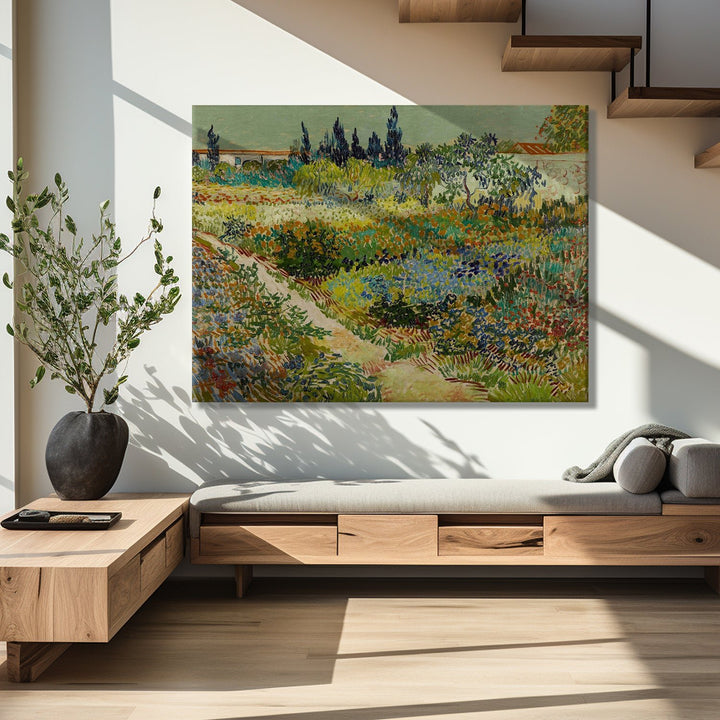 Garden At Arles By Vincent Van Gogh Art Reproduction Canvas Print Large Size Paintings Luxurious Wall Art For Home Office Décor. (VAWA018).