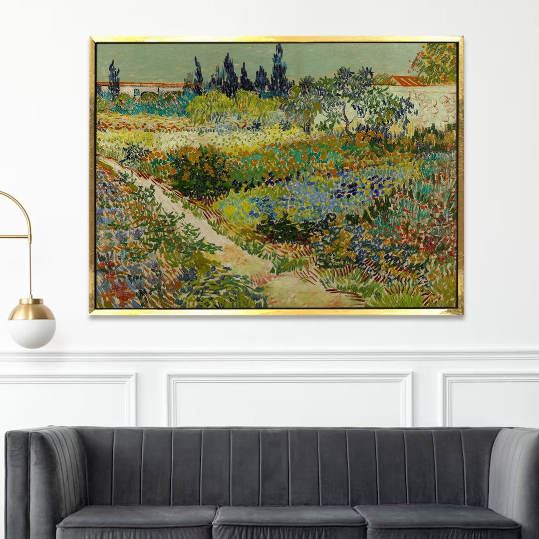 Garden At Arles By Vincent Van Gogh Art Reproduction Canvas Print Large Size Paintings Luxurious Wall Art For Home Office Décor. (VAWA018).
