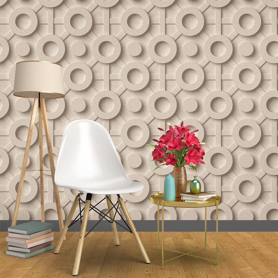 Geometric Pyramids 3D Circles wallpaper for home and Hotels Decor