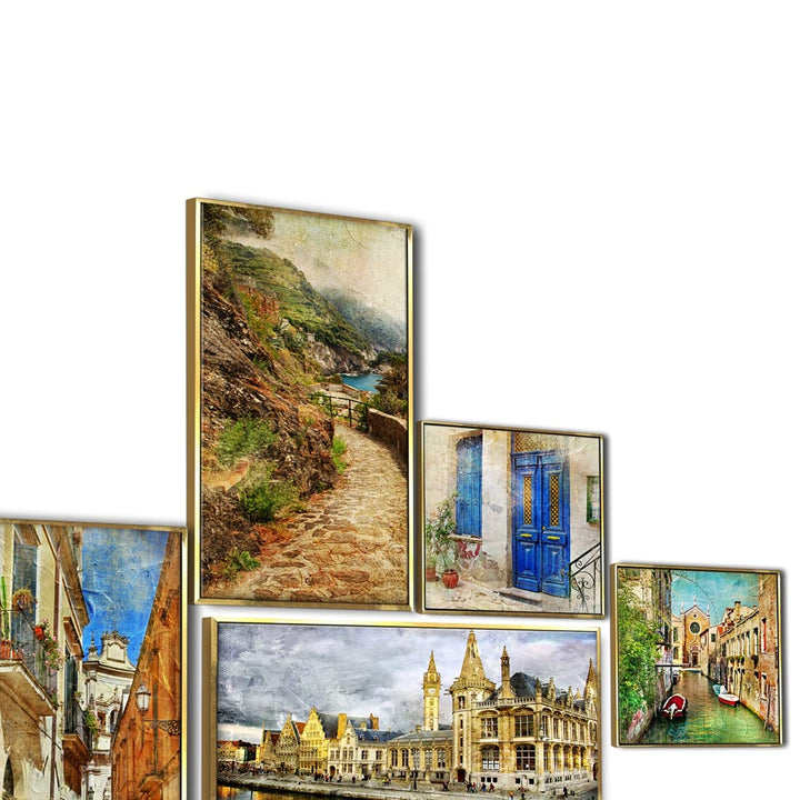 High End Digital Art Canvas Floating Frame Collage (Vintage-1)