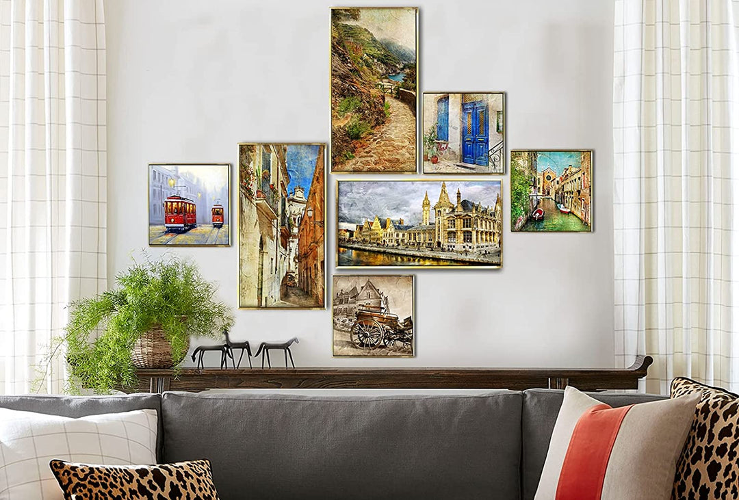 High End Digital Art Canvas Floating Frame Collage (Vintage-1)