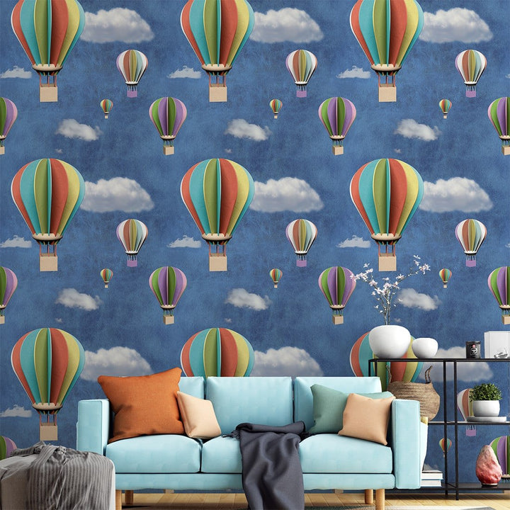 Hot Air Balloons Wallpaper for Children's Bedroom Decoration