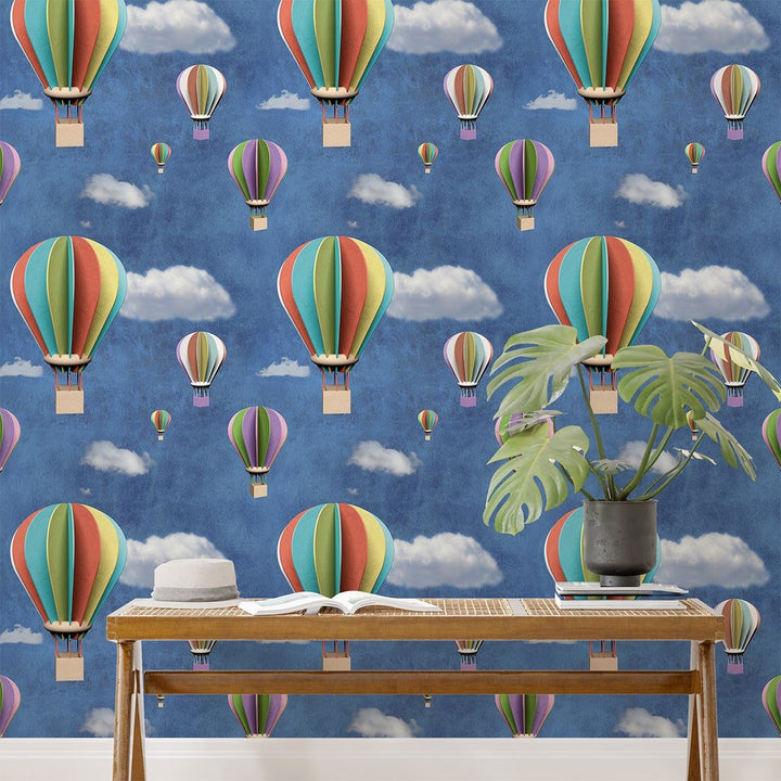 Hot Air Balloons Wallpaper for Children's Bedroom Decoration