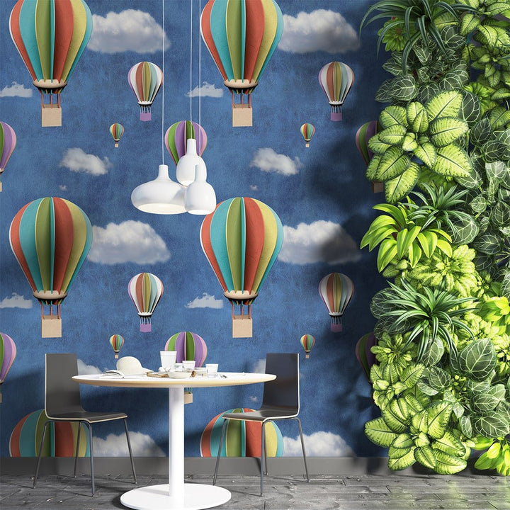 Hot Air Balloons Wallpaper for Children's Bedroom Decoration