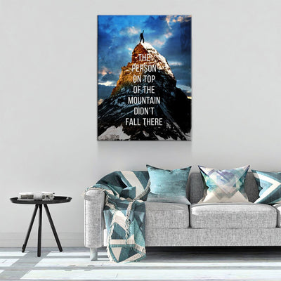 Top of The Mountain Inspirational Canvas Framed Posters With Motivational Quotes in Large Size for Office and Startups.