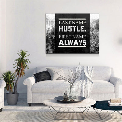 Hustle Inspirational Canvas Framed Posters With Motivational Quotes in Large Size for Office and Startups.