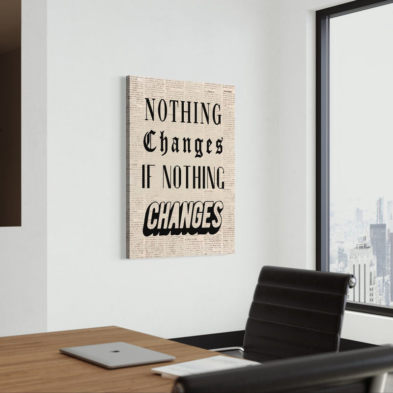Change Motivational Poster in Framed Canvas With Inspiring Quotes in Large Size for Office and Startups.