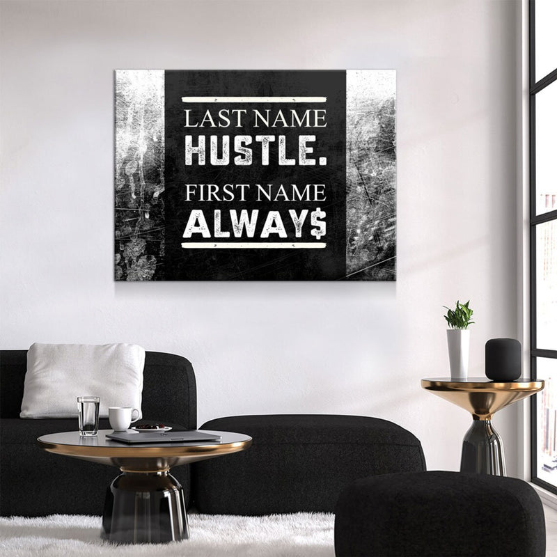 Hustle Inspirational Canvas Framed Posters With Motivational Quotes in Large Size for Office and Startups.