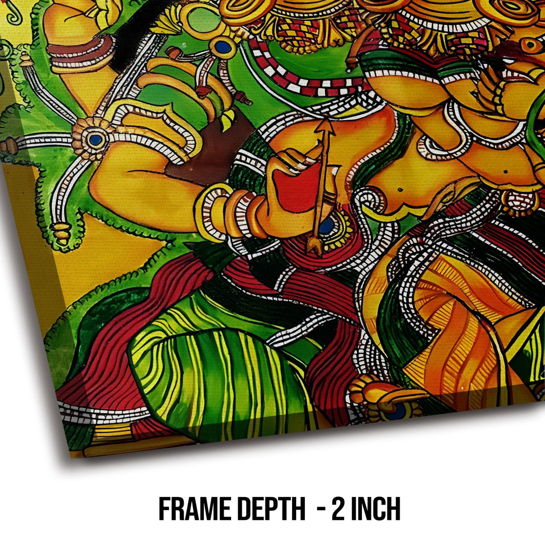 Indian Ethnic Kerala Mural Wall Art Canvas Painting For Home Decoration