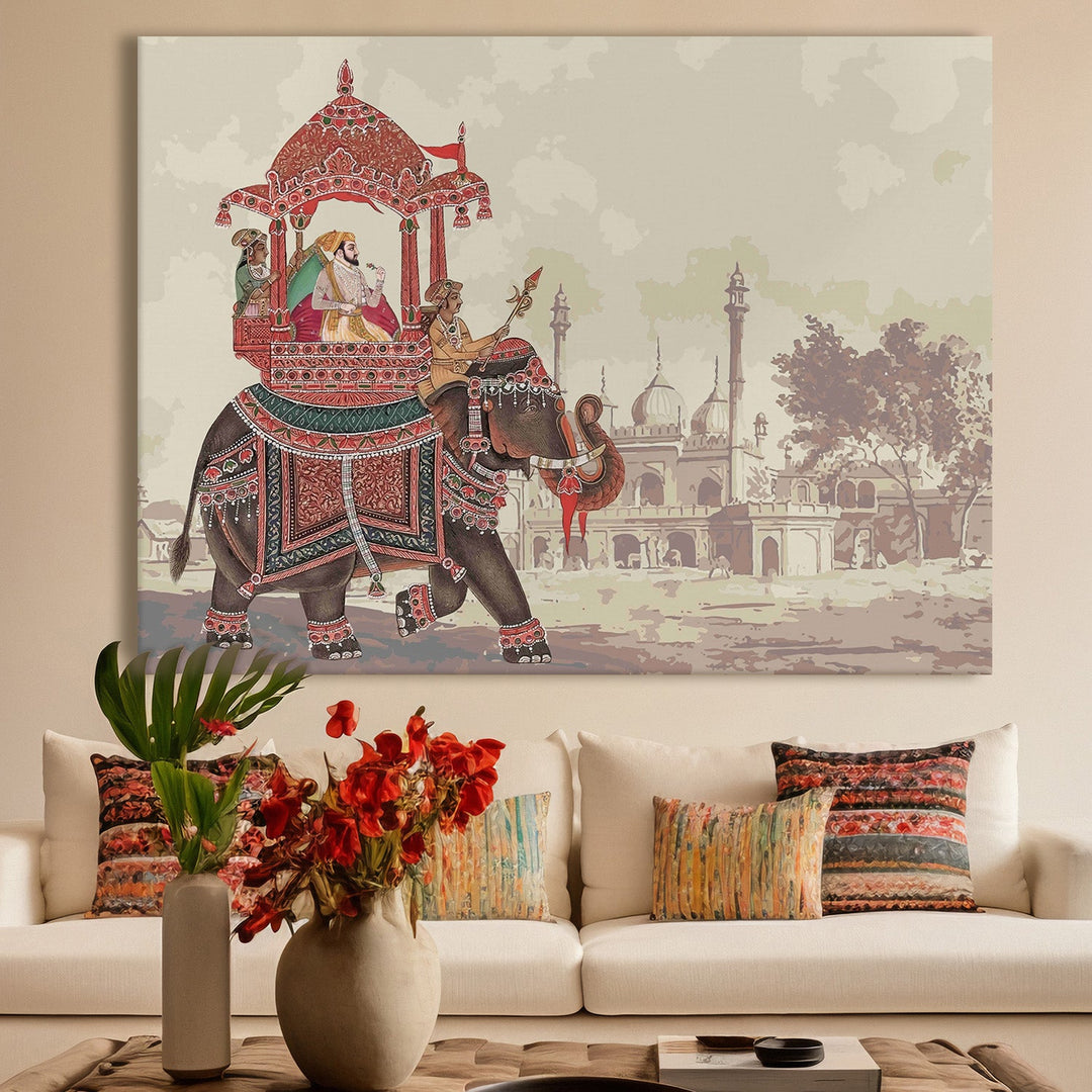 Indian Ethnic Traditional Wall Art Large Size Canvas Painting For Home and Hotels Wall Decoration. (ETHWA01)