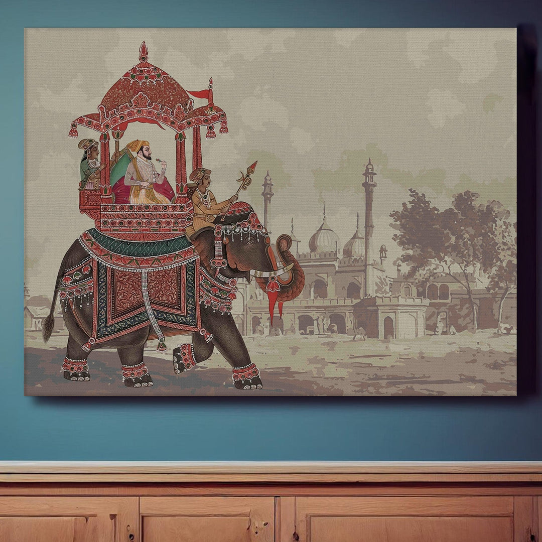 Indian Ethnic Traditional Wall Art Large Size Canvas Painting For Home and Hotels Wall Decoration. (ETHWA01)