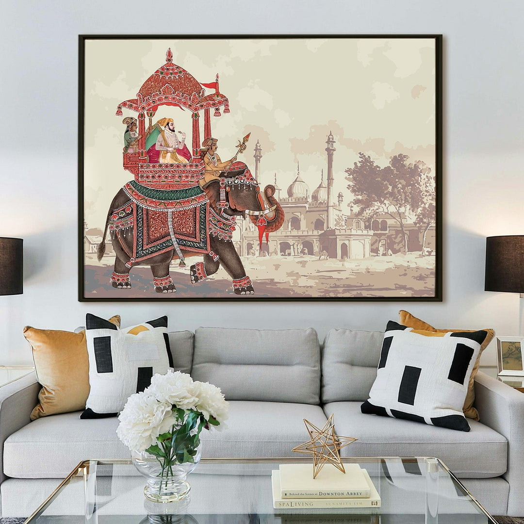 Indian Ethnic Traditional Wall Art Large Size Canvas Painting For Home and Hotels Wall Decoration. (ETHWA01)