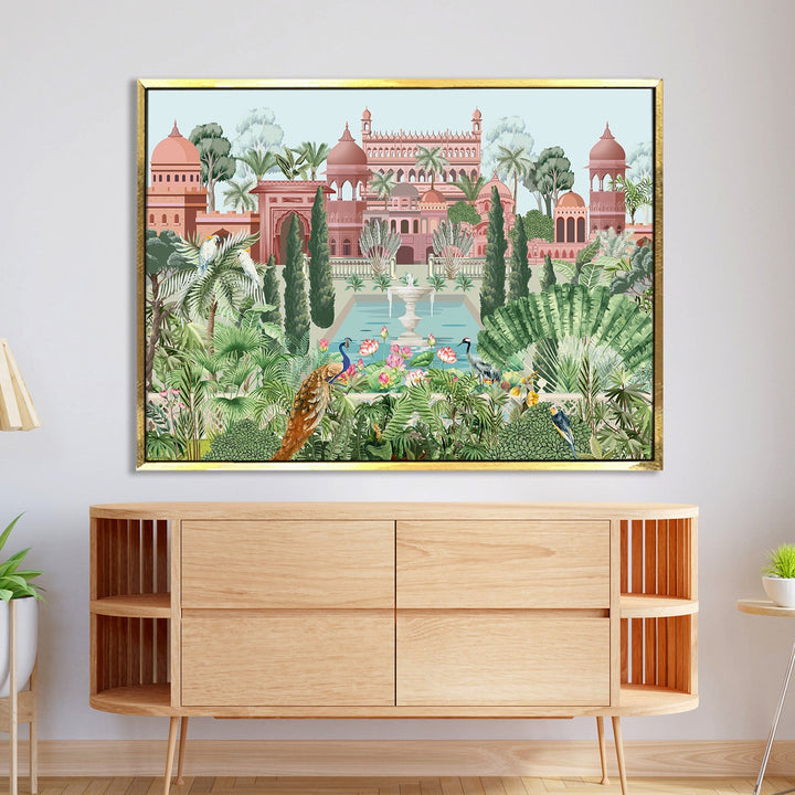 Indian Ethnic Traditional Wall Art Large Size Canvas Painting For Home and Hotels Wall Decoration. (ETHWA05)