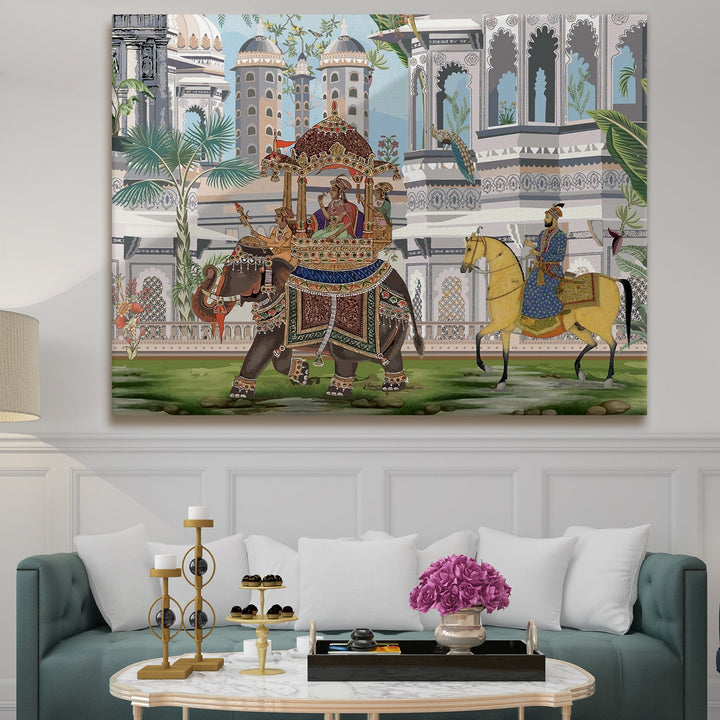 Indian Ethnic Traditional Wall Art Large Size Canvas Painting For Home and Hotels Wall Decoration. (ETHWA06)