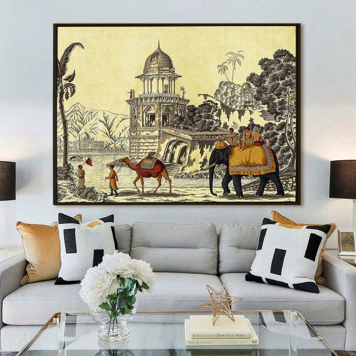 Indian Ethnic Traditional Wall Art Large Size Canvas Painting For Home and Hotels Wall Decoration. (ETHWA07)