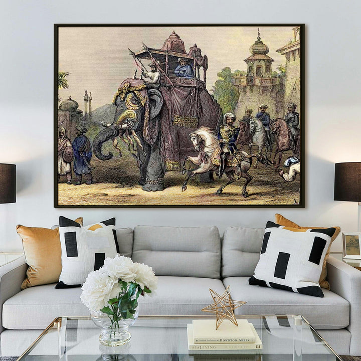 Indian Ethnic Traditional Wall Art Large Size Canvas Painting For Home and Hotels Wall Decoration. (ETHWA08)