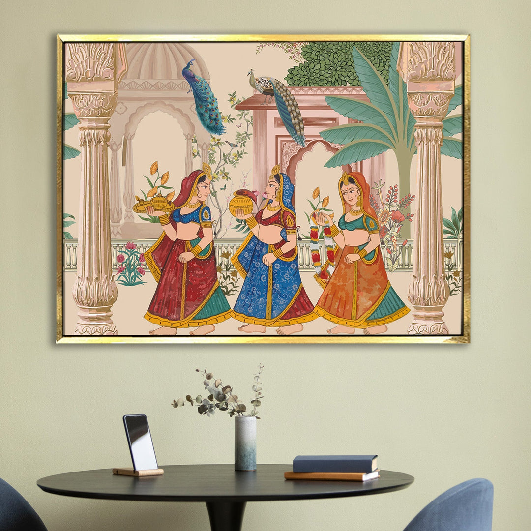 Indian Ethnic Traditional Wall Art Large Size Canvas Painting For Home and Hotels Wall Decoration. (ETHWA09)