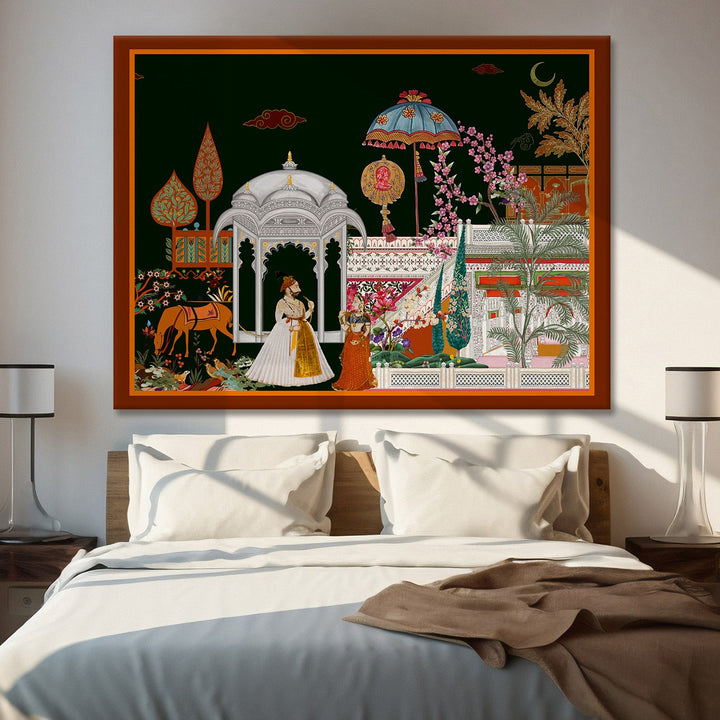 Indian Ethnic Traditional Wall Art Large Size Canvas Painting For Home and Hotels Wall Decoration. (ETHWA10)