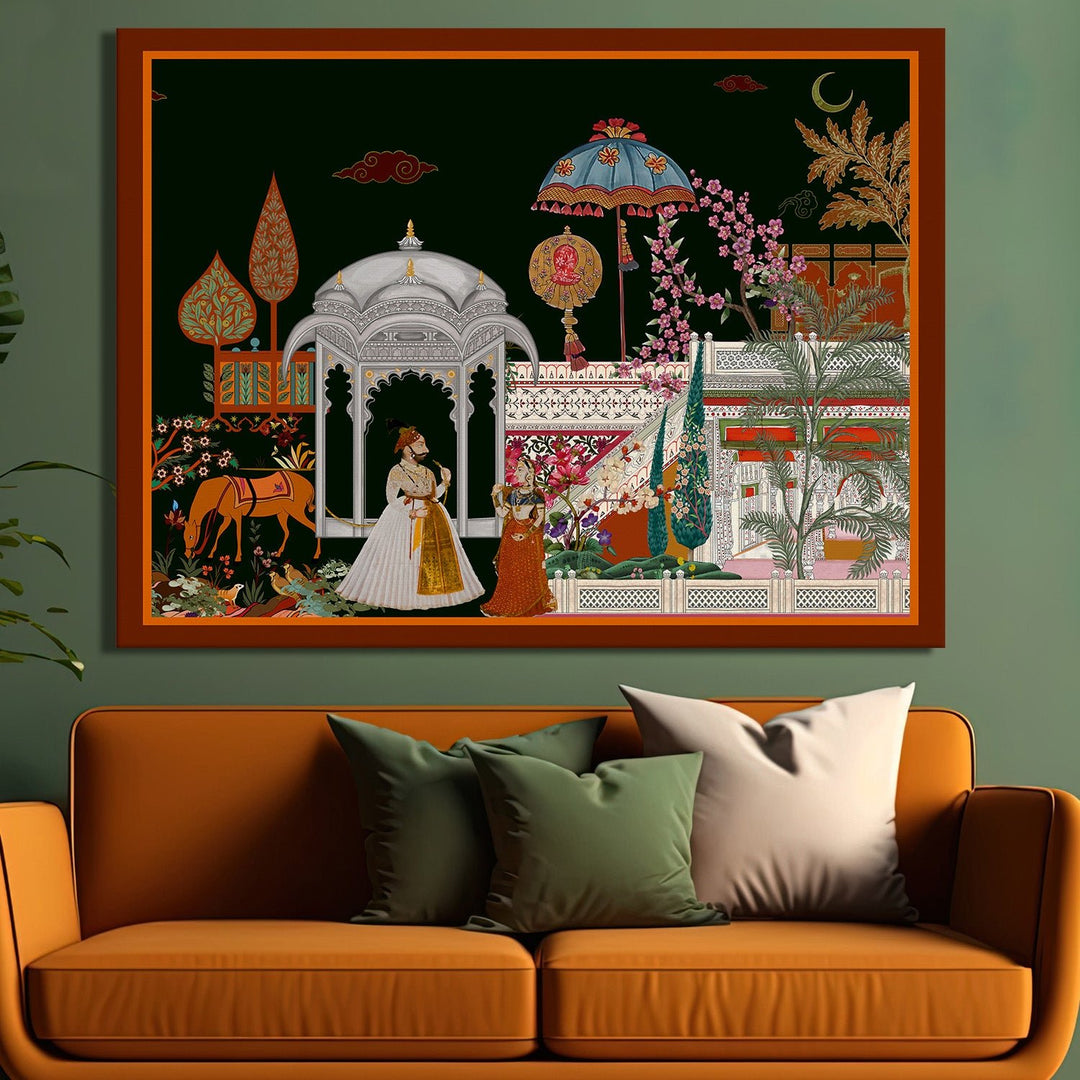 Indian Ethnic Traditional Wall Art Large Size Canvas Painting For Home and Hotels Wall Decoration. (ETHWA10)