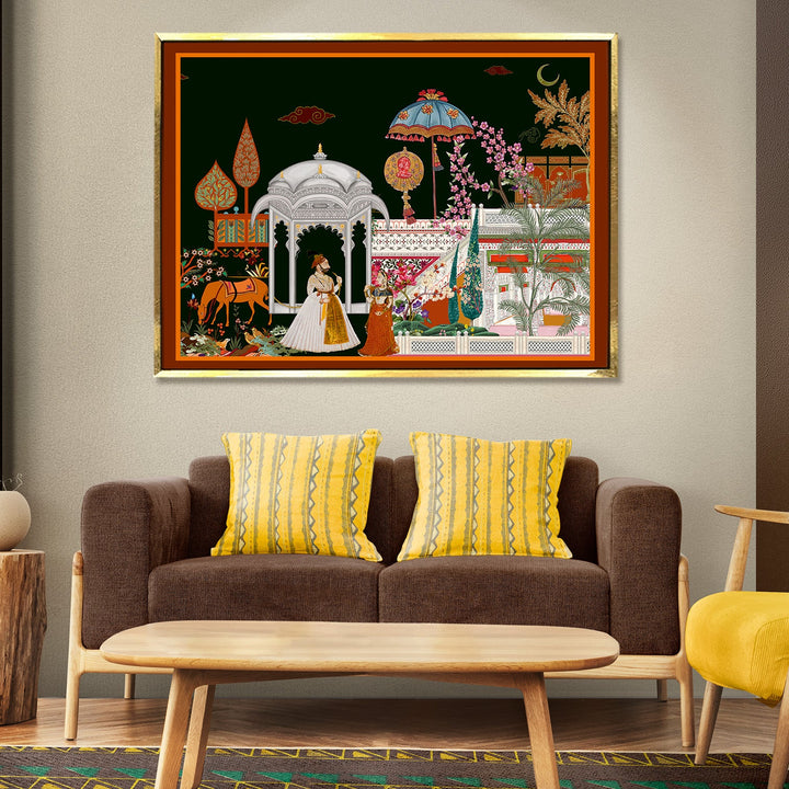 Indian Ethnic Traditional Wall Art Large Size Canvas Painting For Home and Hotels Wall Decoration. (ETHWA10)