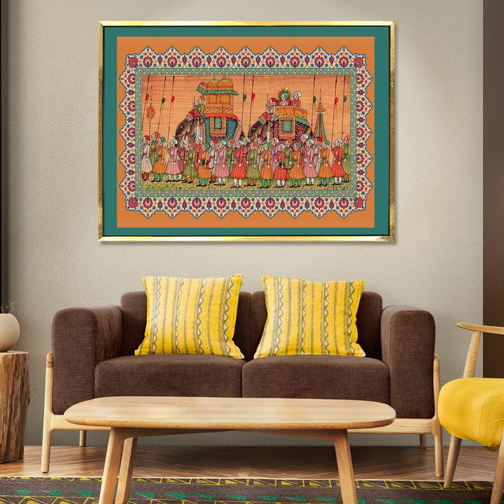 Indian Ethnic Traditional Wall Art Large Size Canvas Painting For Home and Hotels Wall Decoration. (ETHWA12)